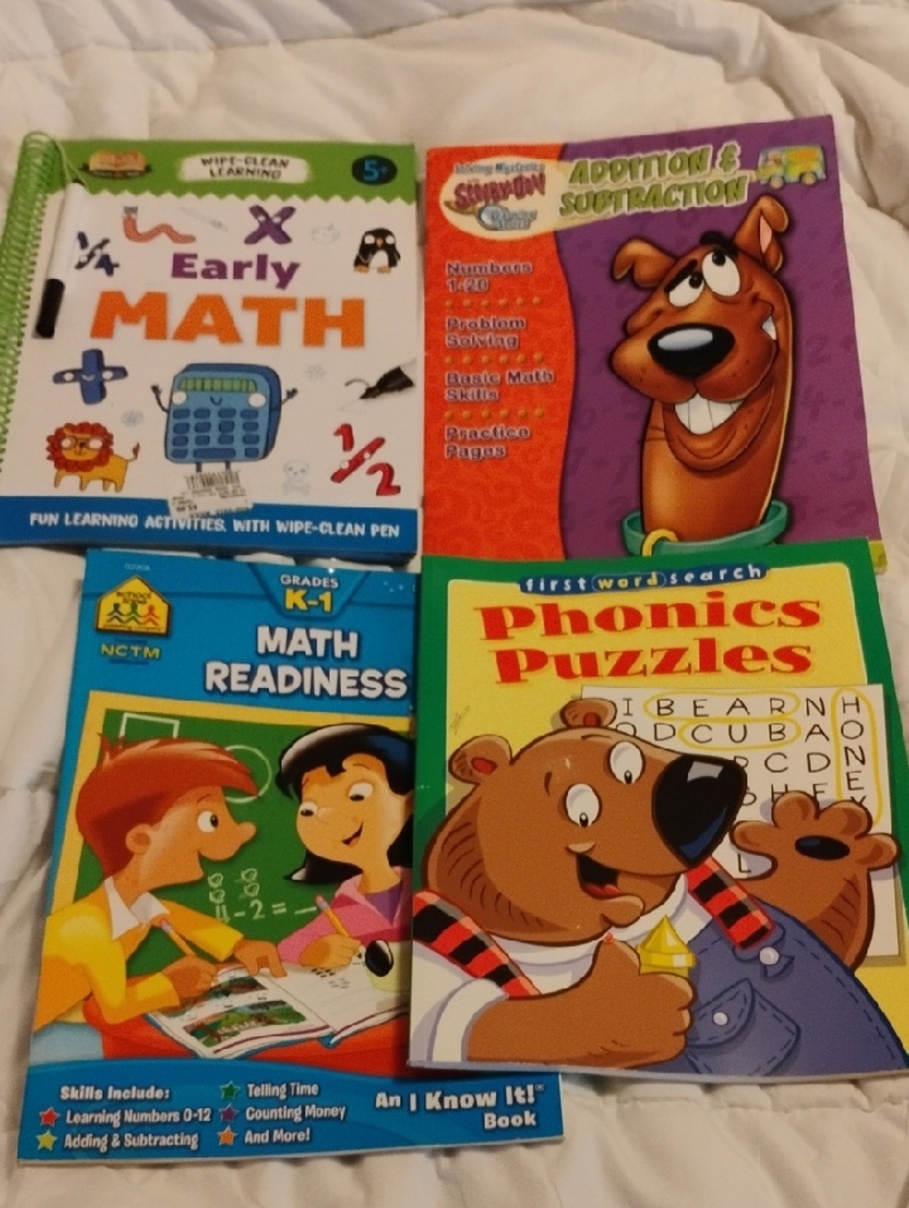 Kids Learning Activity Book Set - Phonics & Early Math - Multicolor